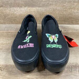 VANS Classic Slip On Stacked Morph Blackout Glow in the Dark Womens 10 NEW